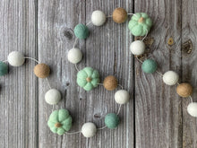 Load image into Gallery viewer, FALL Decor. Pom Poms Garland. Pumpkin Decor. Pumpkin Garland. Felt Pompom Garland