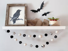 Load image into Gallery viewer, HALLOWEEN DECOR. Jack Skeleton. Nightmare before Christmas. Halloween Garland. Jack o Lantern Garland. Pom Poms Garland. Halloween Jack