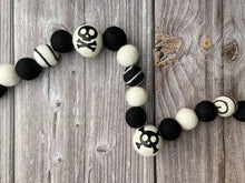 Load image into Gallery viewer, HALLOWEEN DECOR. Halloween Garland. Skeleton Garland. Pom Poms Garland. Halloween Skeleton decor. Fall Decor. Autumn Decor