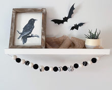 Load image into Gallery viewer, HALLOWEEN DECOR. Halloween Garland. Spider web Garland. Pom Poms Garland. Halloween Spider web garlands. Fall Decor. Autumn Decor