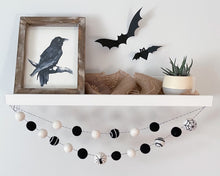 Load image into Gallery viewer, HALLOWEEN DECOR. Halloween Garland. Spider web Garland. Pom Poms Garland. Halloween Spider web garlands. Fall Decor. Autumn Decor