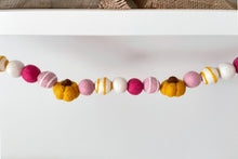 Load image into Gallery viewer, FALL Decor. Pom Poms Garland. Pumpkin Decor. Pumpkin Garland. Felt Pompom Garland