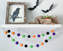 Load image into Gallery viewer, HALLOWEEN DECOR. Halloween Garland. Pom Poms Garland. Fall Decor. Autumn Decor