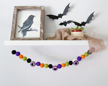 Load image into Gallery viewer, HALLOWEEN DECOR. Halloween Garland. Pom Poms Garland. Fall Decor. Autumn Decor