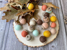 Load image into Gallery viewer, Felt Acorns. Sensory Play Acorns. Acorns Decor. Felted Acorns. Fall Decor. Felt Shape