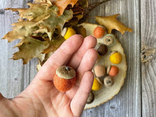 Load image into Gallery viewer, Felt Acorns. Sensory Play Acorns. Acorns Decor. Felted Acorns. Fall Decor. Felt Shape
