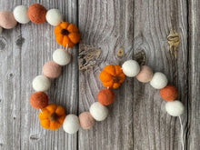 Load image into Gallery viewer, FALL Decor. Pom Poms Garland. Pumpkin Decor. Pumpkin Garland. Felt Pompom Garland