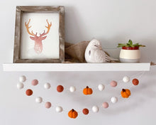 Load image into Gallery viewer, FALL Decor. Pom Poms Garland. Pumpkin Decor. Pumpkin Garland. Felt Pompom Garland