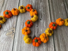Load image into Gallery viewer, FALL Decor. Pom Poms Garland. Pumpkin Decor. Pumpkin Garland. Felt Pompom Garland
