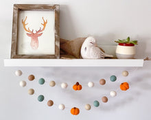 Load image into Gallery viewer, FALL Decor. Pom Poms Garland. Pumpkin Decor. Pumpkin Garland. Felt Pompom Garland