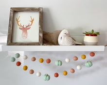 Load image into Gallery viewer, FALL Decor. Pom Poms Garland. Pumpkin Decor. Pumpkin Garland. Felt Pompom Garland