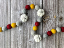 Load image into Gallery viewer, FALL Decor. Pom Poms Garland. Pumpkin Decor. Pumpkin Garland. Felt Pompom Garland