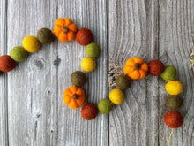 Load image into Gallery viewer, FALL Decor. Pom Poms Garland. Pumpkin Decor. Pumpkin Garland. Felt Pompom Garland