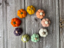 Load image into Gallery viewer, Felt Pumpkins. Pumkin Decor. Fall Decor. Felted Pumpkins. Felt Shape