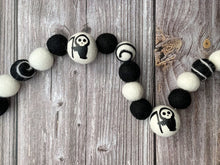 Load image into Gallery viewer, HALLOWEEN DECOR. Halloween Garland. Grim Reaper Garland. Pom Poms Garland. Halloween Grim Reaper decor. Fall Decor. Autumn Decor