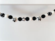 Load image into Gallery viewer, HALLOWEEN DECOR. Halloween Garland. Grim Reaper Garland. Pom Poms Garland. Halloween Grim Reaper decor. Fall Decor. Autumn Decor