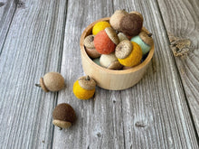 Load image into Gallery viewer, Felt Acorns. Sensory Play Acorns. Acorns Decor. Felted Acorns. Fall Decor. Felt Shape