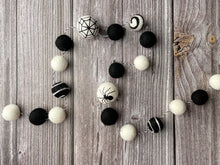 Load image into Gallery viewer, HALLOWEEN DECOR. Halloween Garland. Spider web Garland. Pom Poms Garland. Halloween Spider web garlands. Fall Decor. Autumn Decor