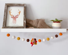 Load image into Gallery viewer, Thanksgiving Decor. Pom Poms Garland. Turkey Decor. Thanksgiving Garland. Felt Pompom Garland