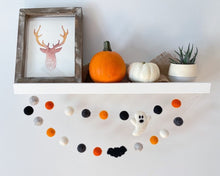 Load image into Gallery viewer, HALLOWEEN DECOR. Halloween Garland. Pom Poms Garland. Ghost Garland. Fall Decor. Autumn Decor