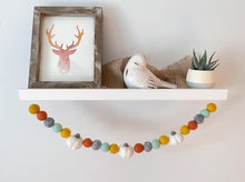 Load image into Gallery viewer, FALL Decor. Pom Poms Garland. Pumpkin Decor. Pumpkin Garland. Felt Pompom Garland