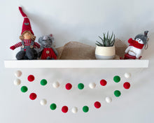 Load image into Gallery viewer, Christmas Felt Garland. Felt Pom Poms Garland.Felt Balls Garland. Felt Pompom Garland