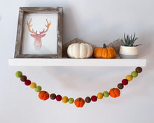 Load image into Gallery viewer, FALL Decor. Pom Poms Garland. Pumpkin Decor. Pumpkin Garland. Felt Pompom Garland