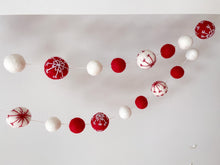 Load image into Gallery viewer, Christmas Felt Garland. Christmas Garland. Felt Pom Poms Garland.Felt Balls Garland. Felt Pompom Garland