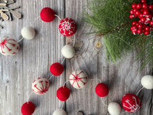 Load image into Gallery viewer, Christmas Felt Garland. Christmas Garland. Felt Pom Poms Garland.Felt Balls Garland. Felt Pompom Garland