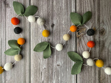 Load image into Gallery viewer, Pom Pom Garland - Fall Garland. Greenery Garland. Leaf Garland. Pompom Garland. Felt Ball Garland