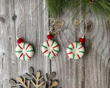 Load image into Gallery viewer, CHRISTMAS ORNAMENTS. Felt Ornaments - Felt Peppermints. Felt Candy Cane. Holiday Ornaments. Ornaments Christmas.