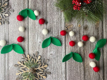 Load image into Gallery viewer, Christmas Felt Garland. Felt Pom Poms Garland.Felt Balls Garland. Felt Pompom Garland