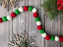 Load image into Gallery viewer, Christmas Felt Garland. Felt Pom Poms Garland.Felt Balls Garland. Felt Pompom Garland