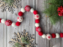 Load image into Gallery viewer, Christmas Felt Garland. Christmas Garland. Felt Pom Poms Garland.Felt Balls Garland. Felt Pompom Garland