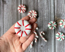 Load image into Gallery viewer, CHRISTMAS Felt Shapes - Felt Peppermints. Felt Candy Cane. Holiday Decor. Christmas Decor.