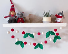 Load image into Gallery viewer, Christmas Felt Garland. Felt Pom Poms Garland.Felt Balls Garland. Felt Pompom Garland