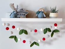 Load image into Gallery viewer, Christmas Felt Garland. Felt Pom Poms Garland.Felt Balls Garland. Felt Pompom Garland