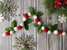 Load image into Gallery viewer, Christmas Felt Garland. Felt Pom Poms Garland.Felt Balls Garland. Felt Pompom Garland