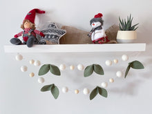 Load image into Gallery viewer, Christmas Felt Garland. Felt Pom Poms Garland.Wood Beads Garland. Felt Balls Garland. Felt Pompom Garland
