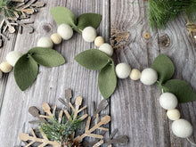 Load image into Gallery viewer, Christmas Felt Garland. Felt Pom Poms Garland.Wood Beads Garland. Felt Balls Garland. Felt Pompom Garland