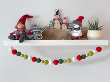 Load image into Gallery viewer, Christmas Felt Garland. Peppermints Garland. Felt Pom Poms Garland.Felt Balls Garland. Felt Pompom Garland