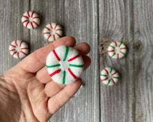 Load image into Gallery viewer, CHRISTMAS Felt Shapes - Felt Peppermints. Felt Candy Cane. Holiday Decor. Christmas Decor.