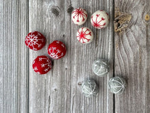 Load image into Gallery viewer, CHRISTMAS Felt Shapes - Felt Snowflake Ball. Snowflake pomp pom. Holiday Decor. Christmas Decor.