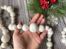 Load image into Gallery viewer, Farmhouse Felt Garland. Felt Pom Poms Garland. Farmhouse Decor. Felt Balls Garland. Felt Pompom Garland. Farmhouse Garland
