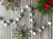 Load image into Gallery viewer, Christmas Felt Garland. Christmas Garland. Felt Pom Poms Garland.Felt Balls Garland. Felt Pompom Garland