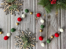Load image into Gallery viewer, Christmas Felt Garland. Felt Pom Poms Garland.Felt Balls Garland. Felt Pompom Garland
