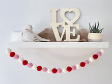 Load image into Gallery viewer, Valentines Day Decor. Pom Pom Garland. Valentine Garland. Felt Garland. Valentine Banner.