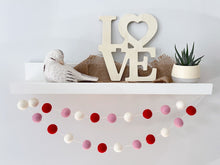 Load image into Gallery viewer, Valentines Day Decor. Pom Pom Garland. Valentine Garland. Felt Garland. Valentine Banner.