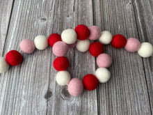 Load image into Gallery viewer, Valentines Day Decor. Pom Pom Garland. Valentine Garland. Felt Garland. Valentine Banner.