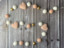 Load image into Gallery viewer, Heart Garland. Valentines Day Decor. Pom Pom Garland. Valentine Garland. Felt Garland. Valentine Banner.